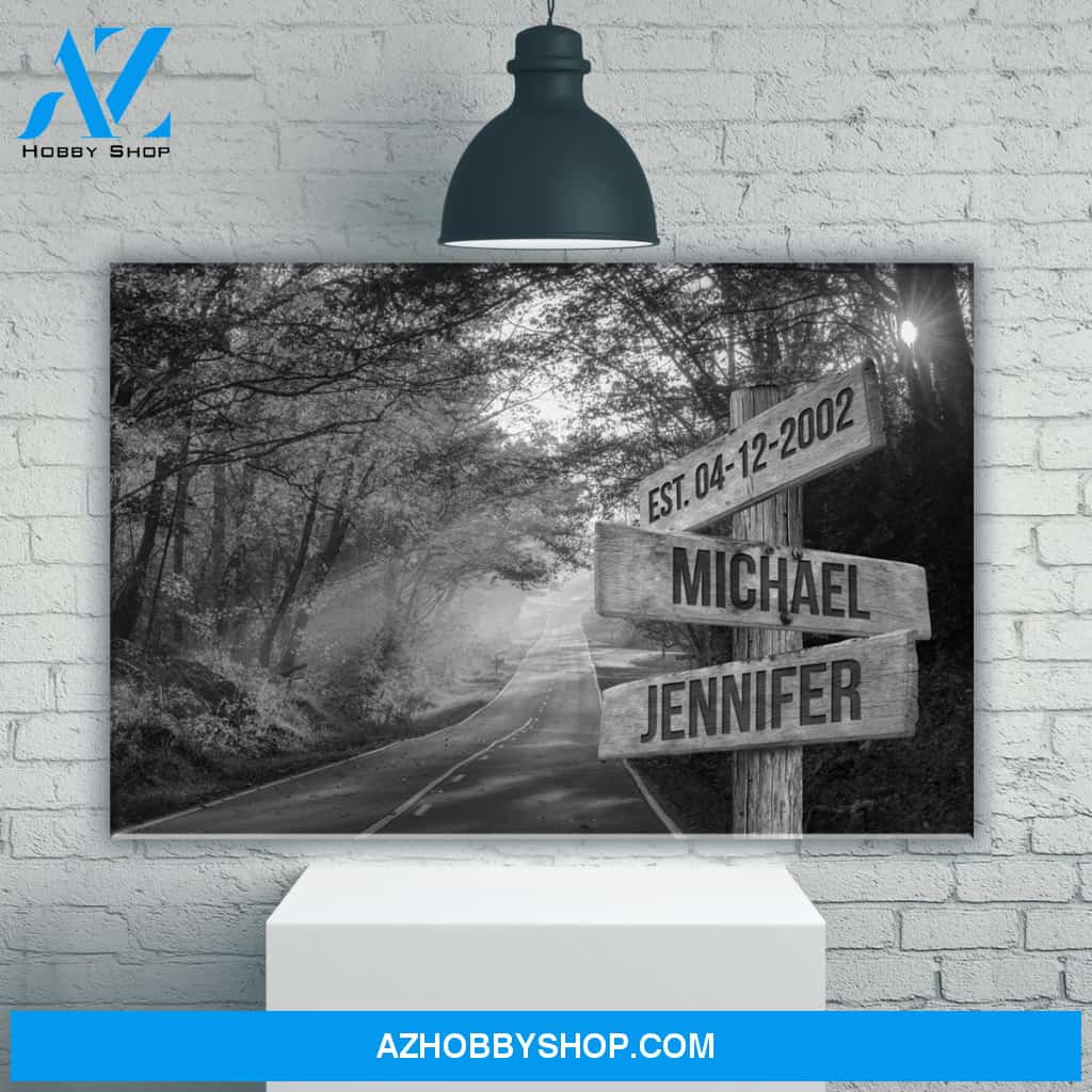 Autumn Road Names Premium Canvas
