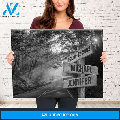 Autumn Road Names Premium Canvas