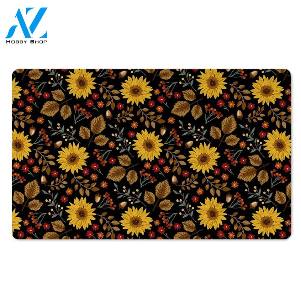 Autumn Sunflower Door Mat