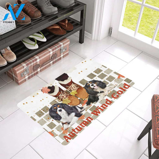 Autumn Wind Gold Cavalier King Charles Spaniel Dog Doormat Welcome Mat Housewarming Gift Home Decor Funny Doormat Gift For Dog Lovers Happy Autumn Gift Idea