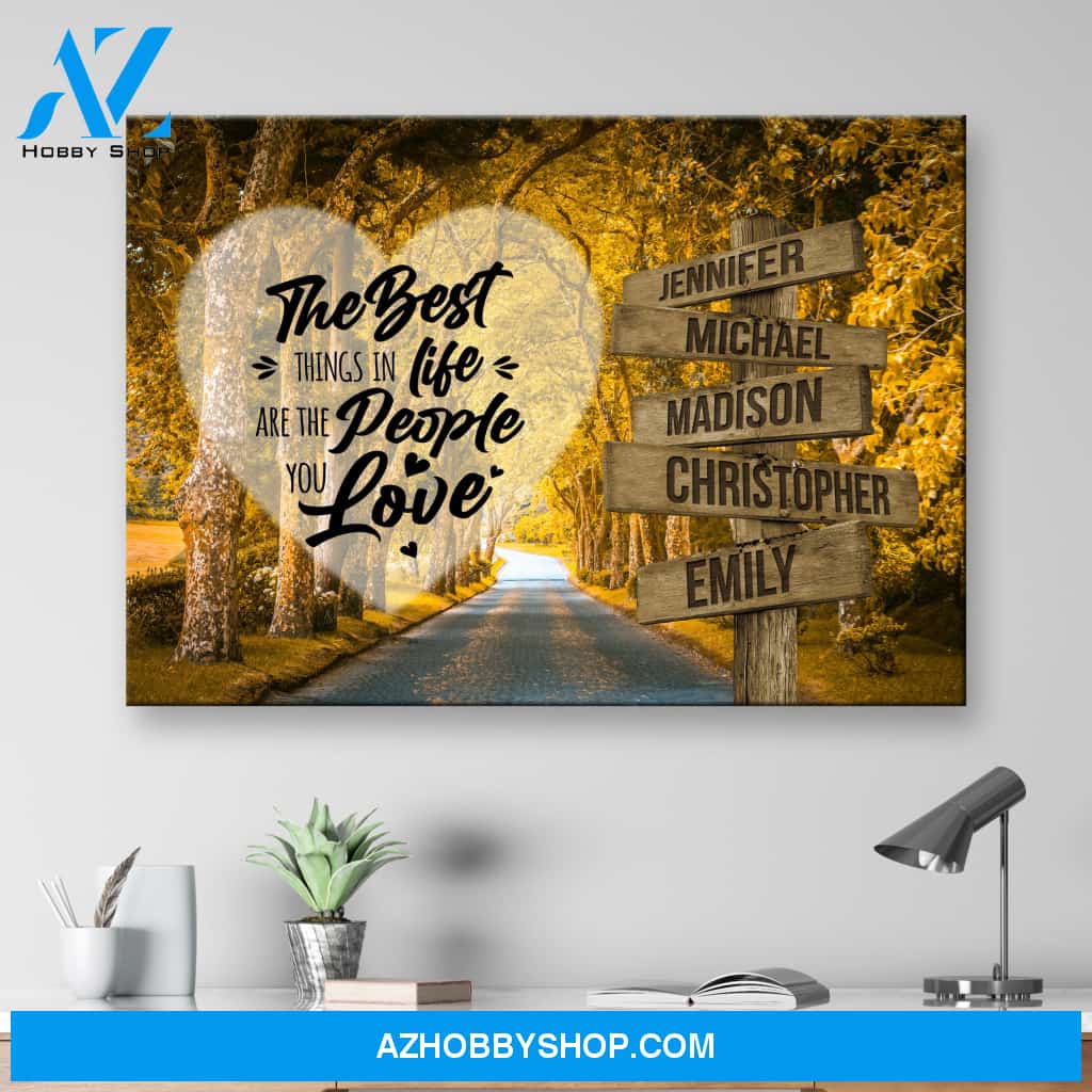 Autumn Yellow Road Saying 3 Multi-Names Premium Canvas
