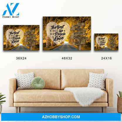 Autumn Yellow Road Saying 3 Multi-Names Premium Canvas