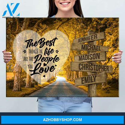 Autumn Yellow Road Saying 3 Multi-Names Premium Canvas