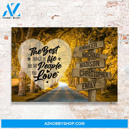 Autumn Yellow Road Saying 3 Multi-Names Premium Canvas