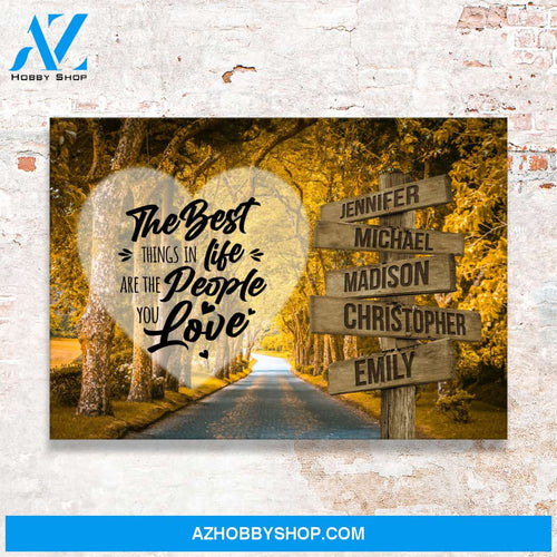 Autumn Yellow Road Saying 3 Multi-Names Premium Canvas
