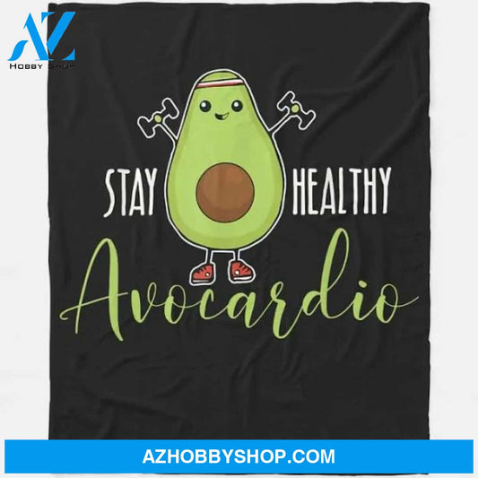 Avocardio Avocado Cardio Fitness Exercise Gym Fleece Blanket Gift For People Home Decor Bedding Couch Sofa Soft And Comfy Cozy