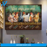 Awesome chickens - God says you are - Jesus Landscape Canvas Prints - Wall Art