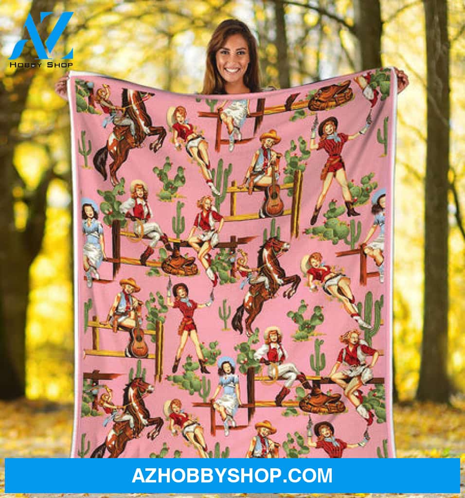 Awesome Cowgirl Fleece Blanket