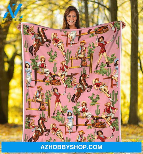 Awesome Cowgirl Fleece Blanket