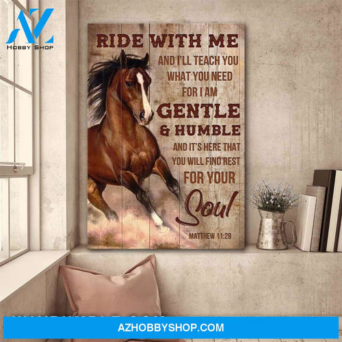 Awesome horse - Ride with me Jesus Portrait Canvas Prints, Wall Art