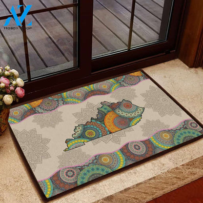 Awesome Kentucky Mandala Doormat Welcome Mat House Warming Gift Home Decor Funny Doormat Gift Idea