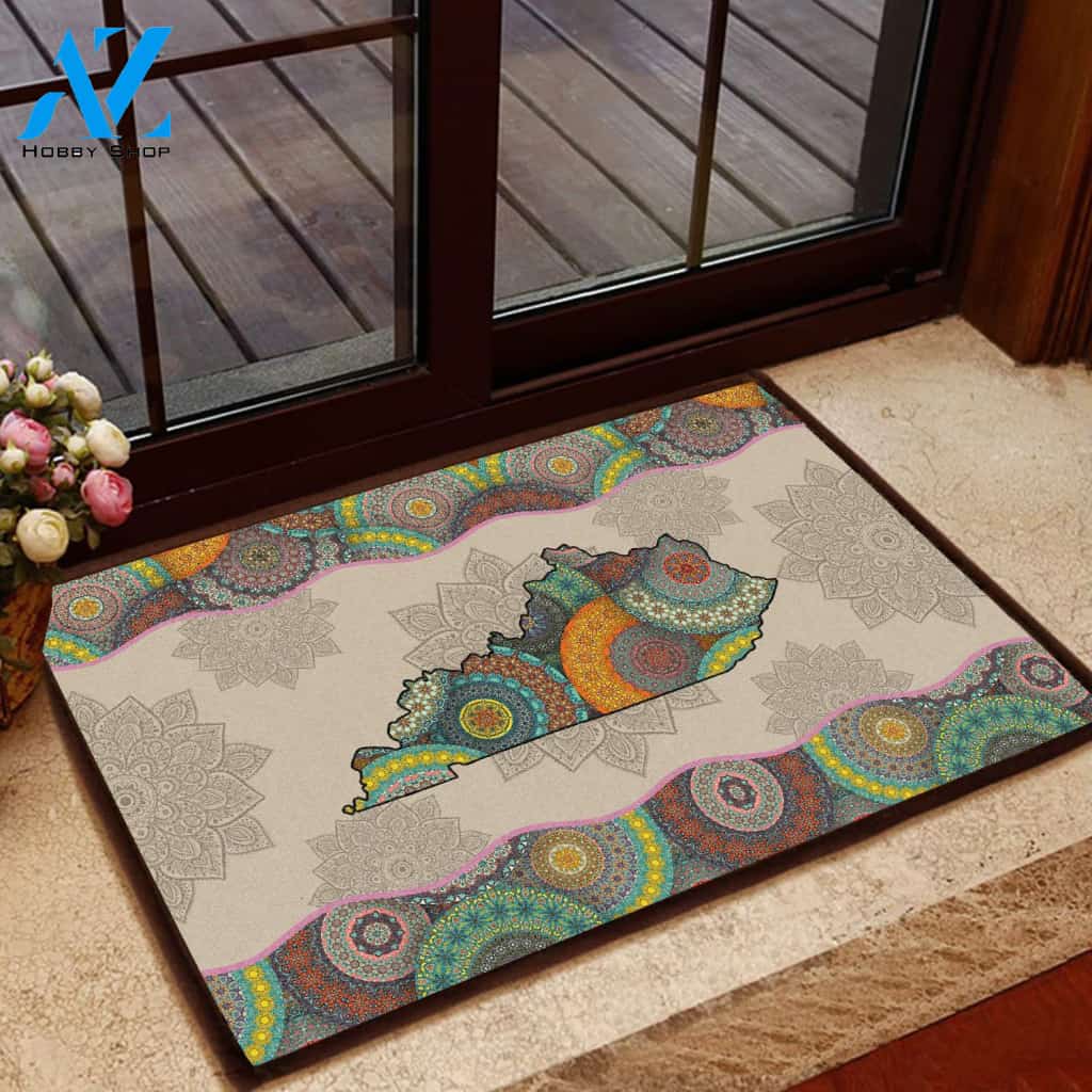 Awesome Kentucky Mandala Doormat Welcome Mat House Warming Gift Home Decor Funny Doormat Gift Idea