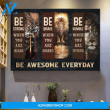 Awesome lion and warrior - Be awesome everyday - Jesus Landscape Canvas Prints, Wall Art