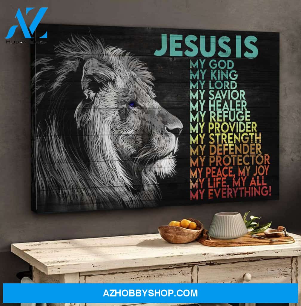 Awesome lion - Jesus is my life, my all, my everything Jesus Landscape Canvas Prints - Wall Art