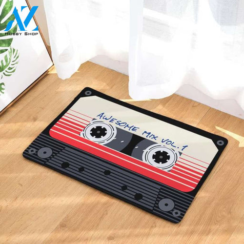 Awesome Mix Vol.1 Cassette Doormat Welcome Mat Housewarming Gift Home Decor Funny Doormat Gift Idea For Music Lovers