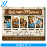 Awesome Mother's Day Ideas Personalized Photo and Names Canvas Print