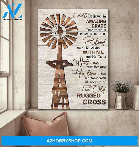 Awesome windmill - Because of the old rugged cross Jesus Portrait Canvas Prints - Wall Art
