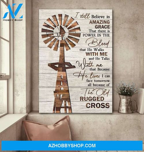 Awesome windmill - Because of the old rugged cross Jesus Portrait Canvas Prints - Wall Art