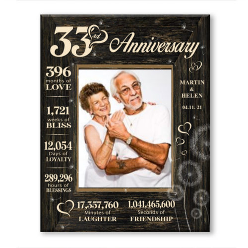 33 Year Wedding Anniversary Gift, 33rd Anniversary Gift For Wife, 33 Year Anniversary Gift For Husband