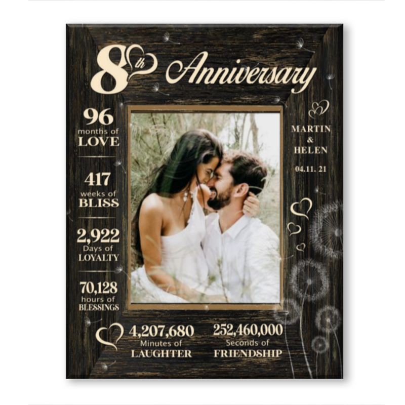 Eighth Wedding Anniversary Gift, 8th Anniversary Gift For Wife, 8th Anniversary Gift For Husband