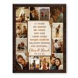 17th Anniversary Photo Collage Canvas, Custom 17 Year Anniversary Gift