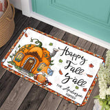 Happy fall yall's doormat, Custom Doormat - Family Gift, Fall Decor, Funny Doormat