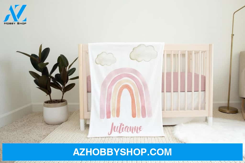 Baby Blanket, Girl Rainbow Baby Blanket, Rainbow Baby Blanket, Pink Rainbow Baby Blanket