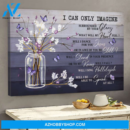 Baby flower with butterfly on the purple background - I can only imagine - Jesus Landscape Canvas Prints - Wall Art