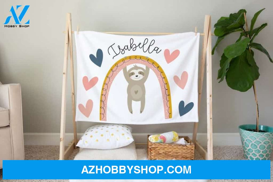 Baby Sloth Blanket | Sloth Baby Blanket | Sloth Baby Gift | Sloth Baby Gift | Baby Sloth Gift | Sloth Name Blanket | Baby Blankets and Gifts