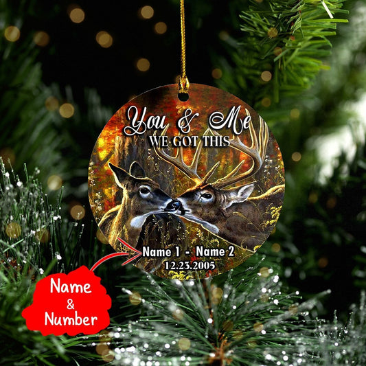 Custom Name You And Me We Got this Couple Deers Car Ornament