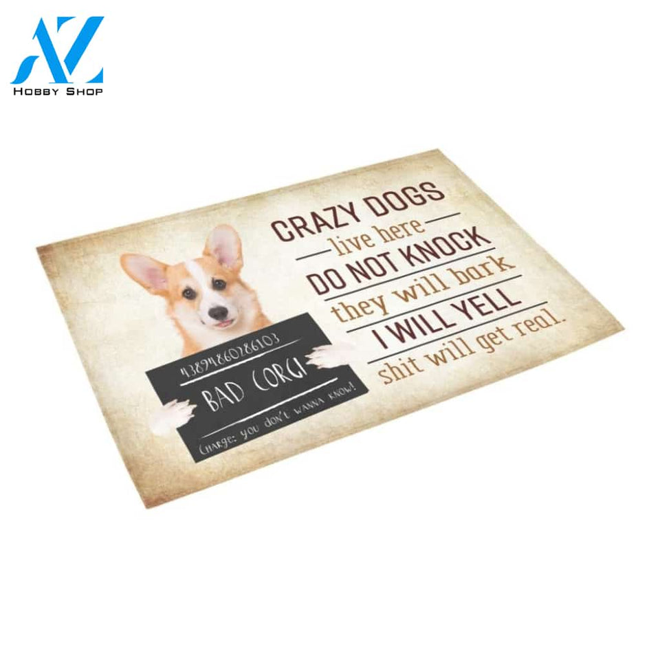 Bad Corgi Lives Here Doormat Indoor And Outdoor Mat Entrance Rug Sweet Home Decor Housewarming Gift Gift For Friend Family Stem Feminist