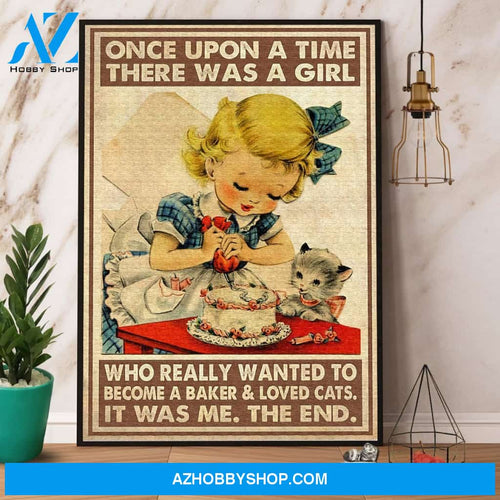 Baking A Girl Who Really Wanted To Become A Baker & Loved Cats Canvas And Poster, Wall Decor Visual Art