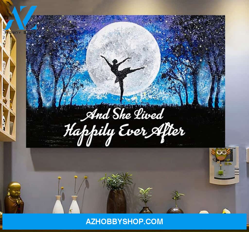 Baller Girl Dancing In The Moonlight Horizontal Wall Art Canvas Prints Unique Gifts