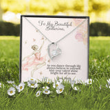 To My Beautiful Ballerina Love Mom Forever Love Heart Necklace Dance Recital Gift