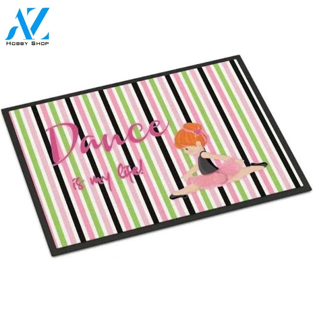 Ballet Dance Is My Life Red Doormat Warm House Gift Welcome Mat Gift for Friend Family