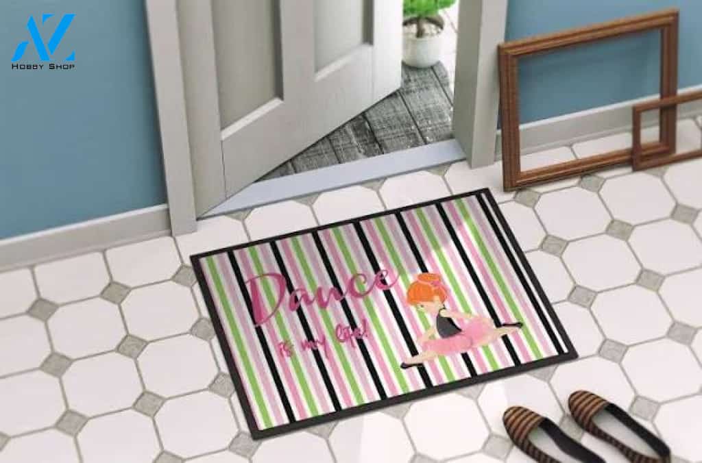 Ballet Dance Is My Life Red Doormat Warm House Gift Welcome Mat Gift for Friend Family