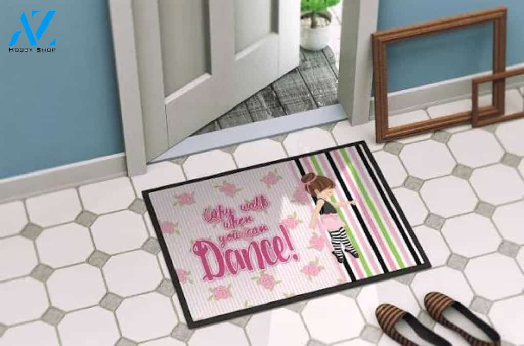 Ballet Dance Stripes Brunette Doormat Welcome Mat House Warming Gift Home Decor Funny Doormat Gift Idea