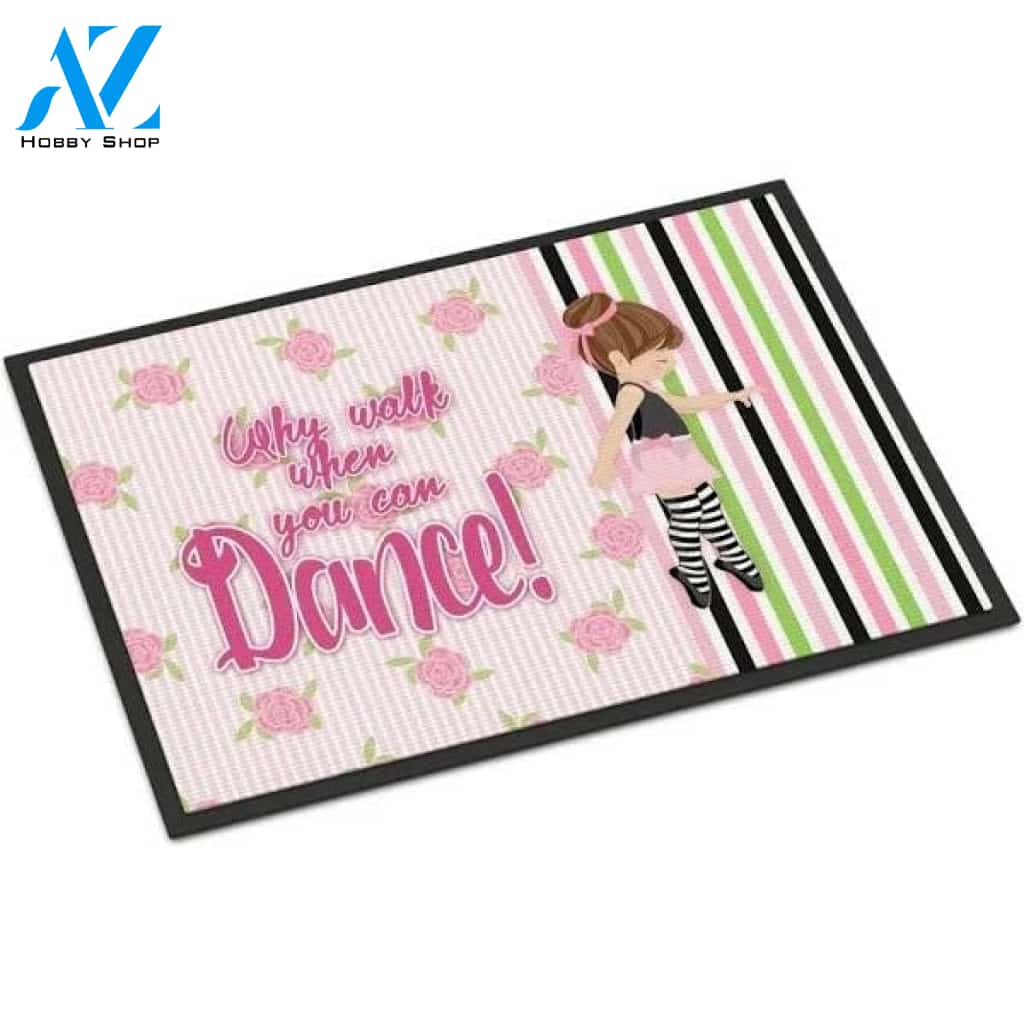 Ballet Dance Stripes Brunette Doormat Welcome Mat House Warming Gift Home Decor Funny Doormat Gift Idea