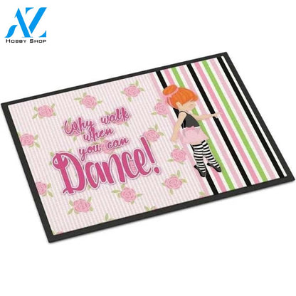 Ballet Dance Stripes Red Hair Indoor and Outdoor Doormat Warm House Gift Welcome Mat Gift for Friend Family