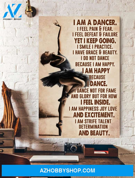 Ballet I Am A Dancer Wall Art Canvas Prints Unique Gifts