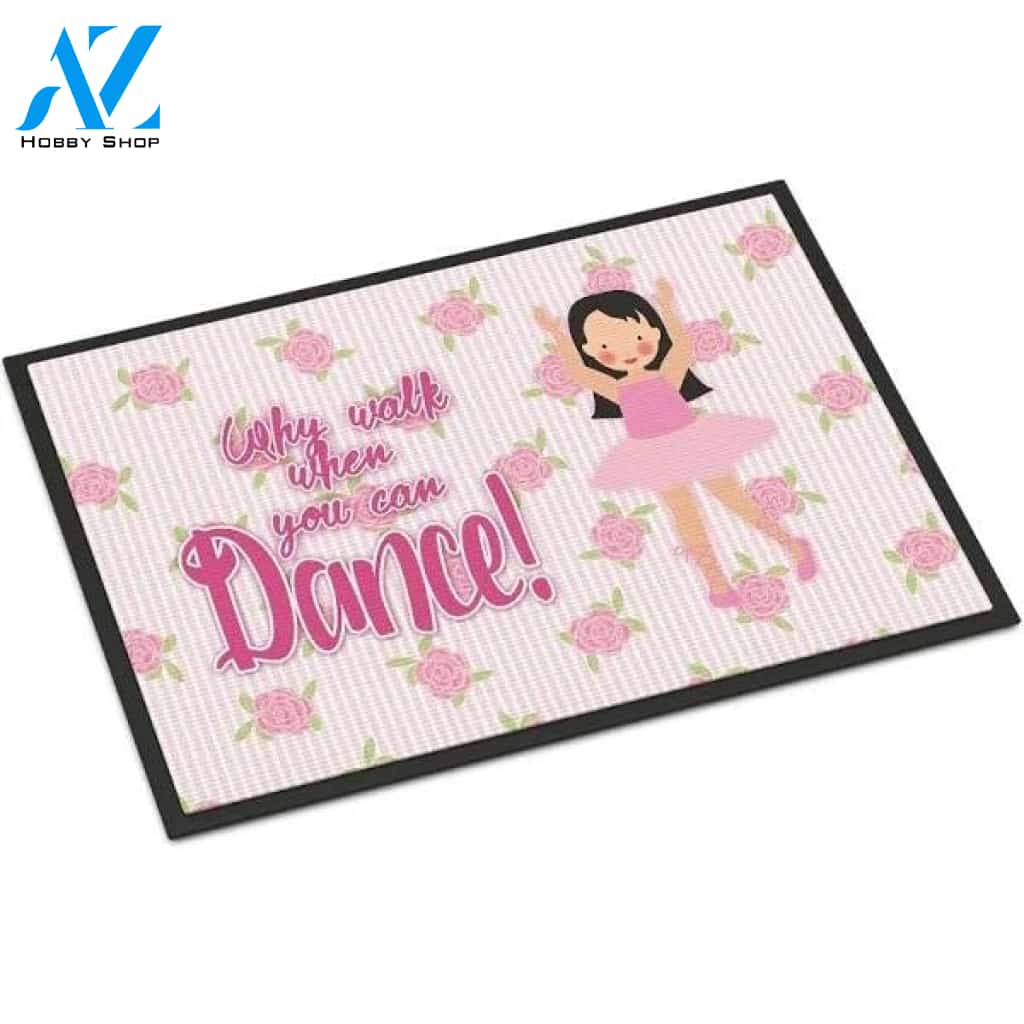 Ballet Long Dark Hair Indoor and Outdoor Doormat Warm House Gift Welcome Mat Gift for Friend Family
