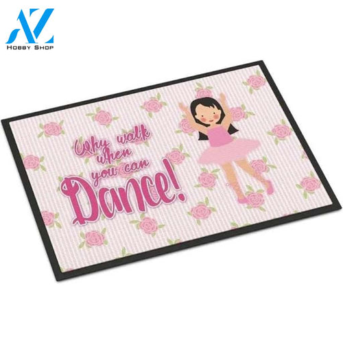 Ballet Long Dark Hair Indoor and Outdoor Doormat Warm House Gift Welcome Mat Gift for Friend Family