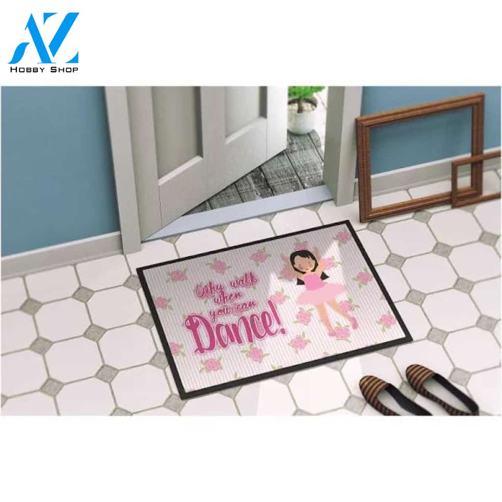 Ballet Long Dark Hair Indoor and Outdoor Doormat Warm House Gift Welcome Mat Gift for Friend Family
