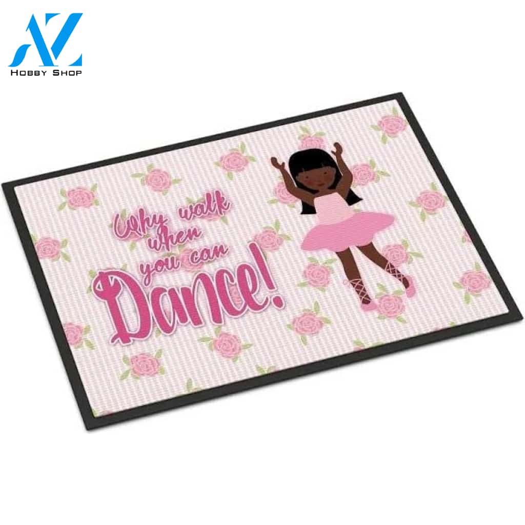 Ballet Long Hair African American Indoor and Outdoor Doormat Warm House Gift Welcome Mat Gift for Friend Family