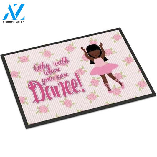 Ballet Long Hair African American Indoor and Outdoor Doormat Warm House Gift Welcome Mat Gift for Friend Family