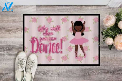 Ballet Long Hair African American Indoor and Outdoor Doormat Warm House Gift Welcome Mat Gift for Friend Family