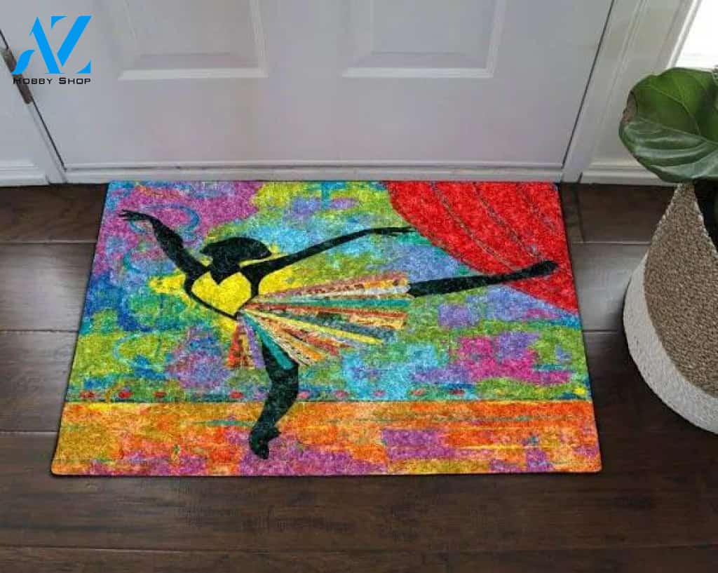 Ballet Rainbow Dress For Girl Doormat Welcome Mat House Warming Gift Home Decor Funny Doormat Gift Idea