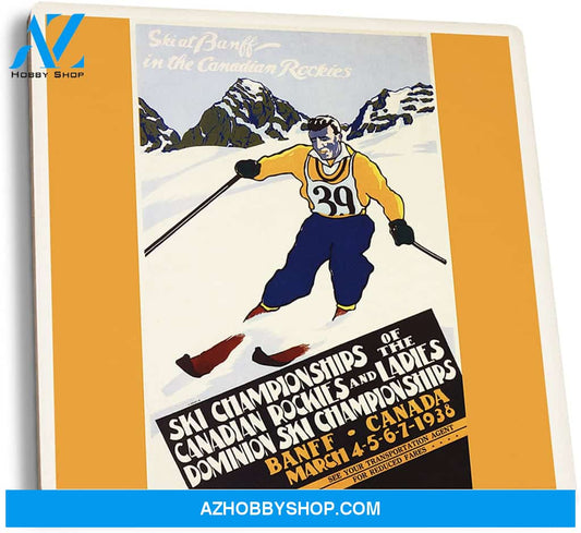 Banff Canada - Ski Championships - Vintage Travel Poster