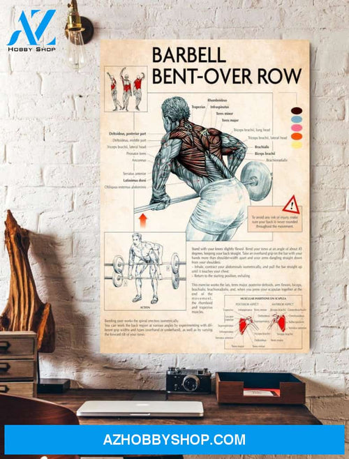 Barbell Bent Over Row Wall Art Canvas Prints Unique Gifts