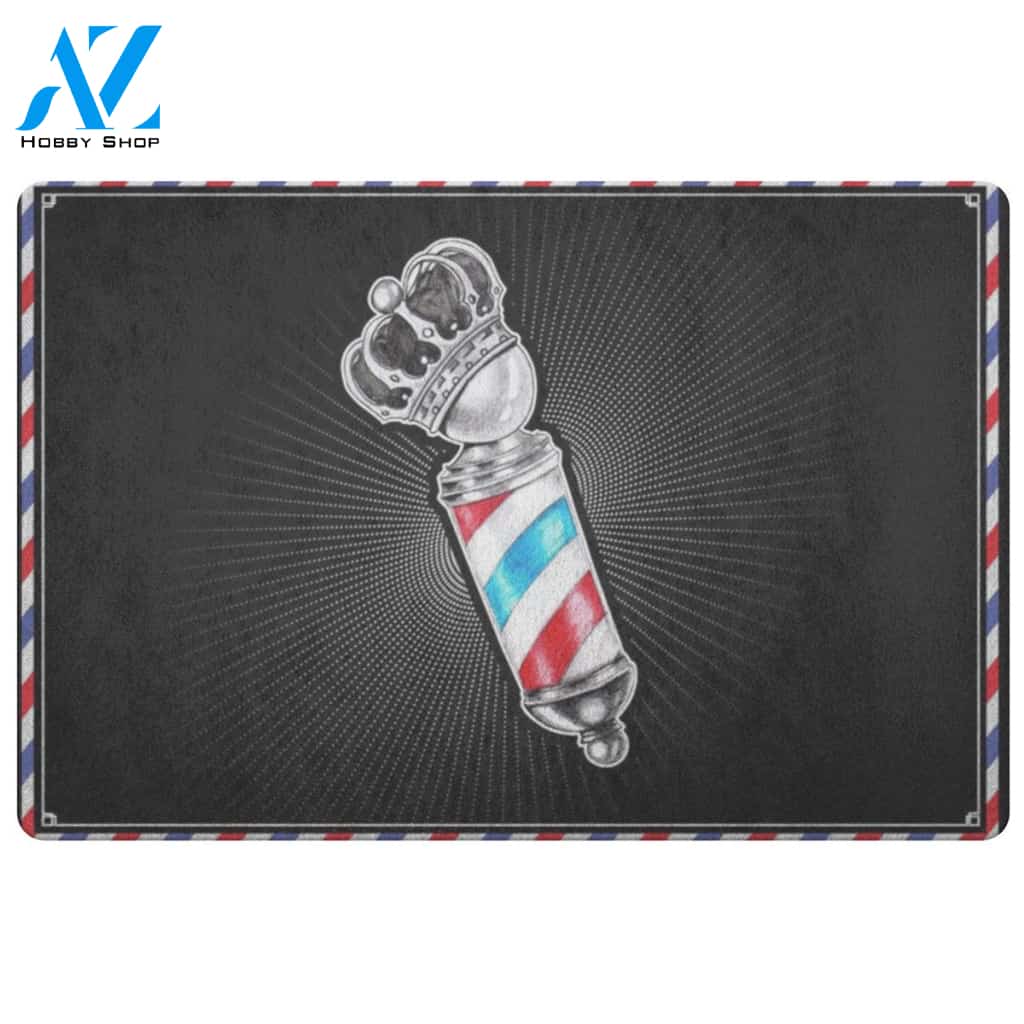 Barber Doormat Barber Pole King | Welcome Mat | House Warming Gift